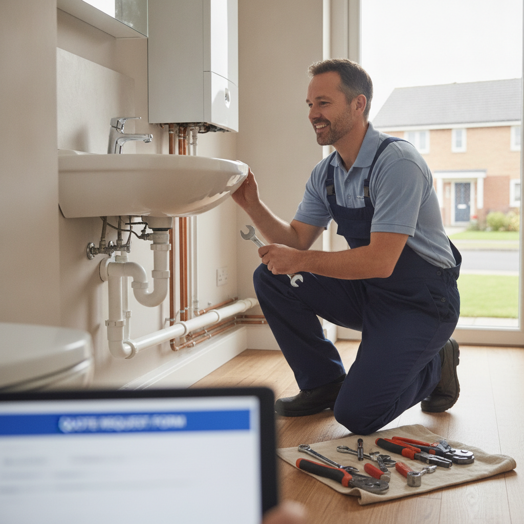 Friendly local plumber at work