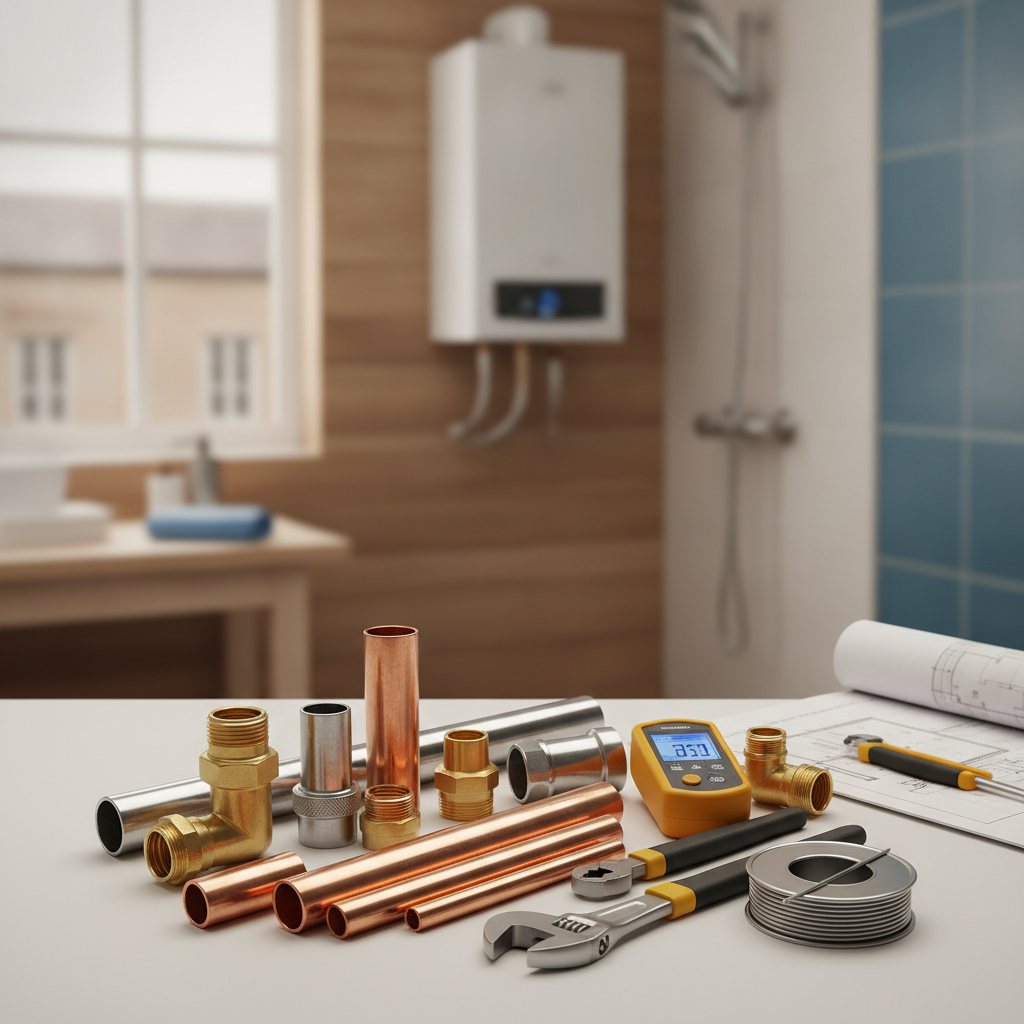 Quality plumbing tools and finished work